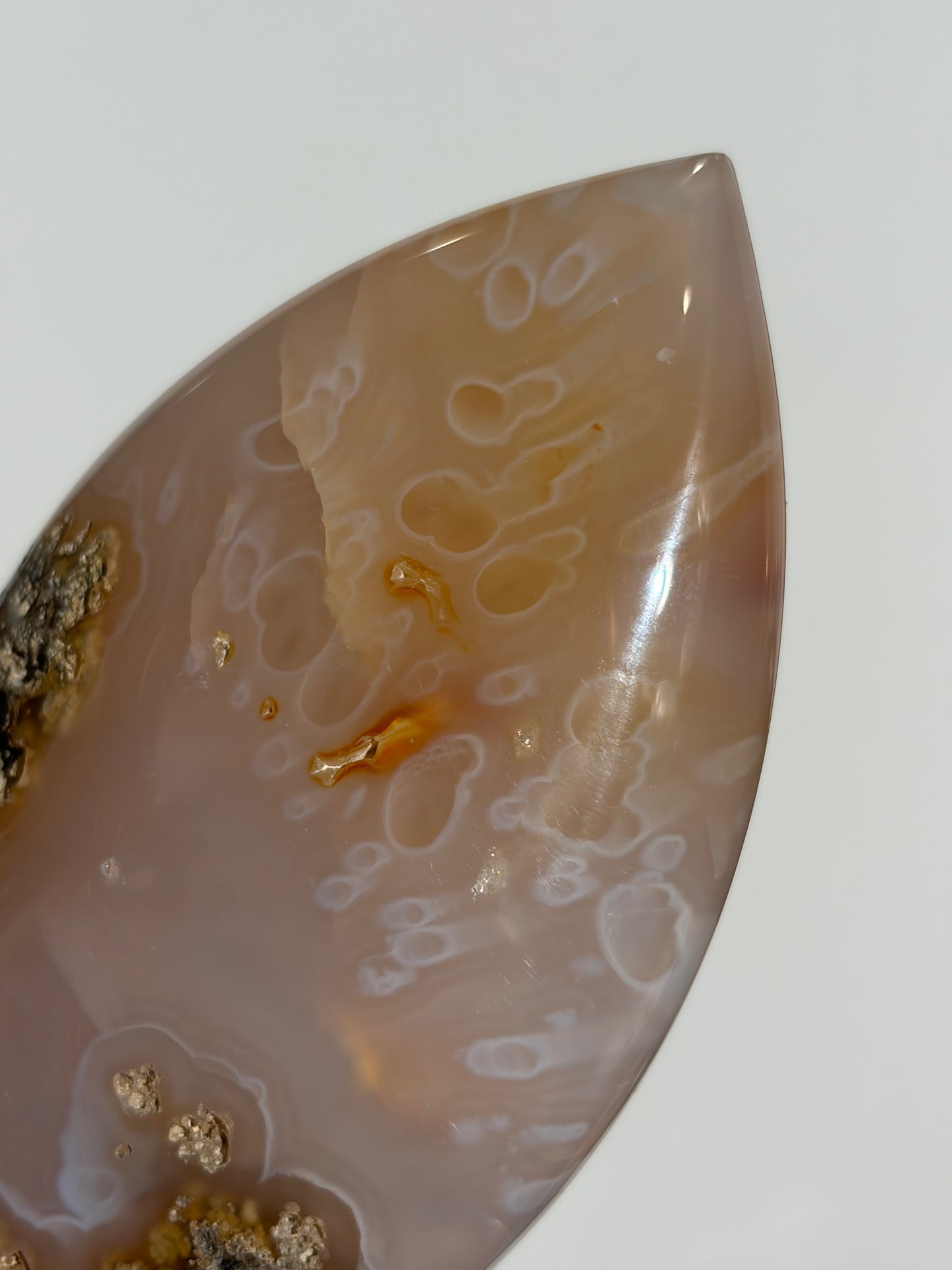 Carnelian Jelly Orbicular Nebula Agate Flame Carving C