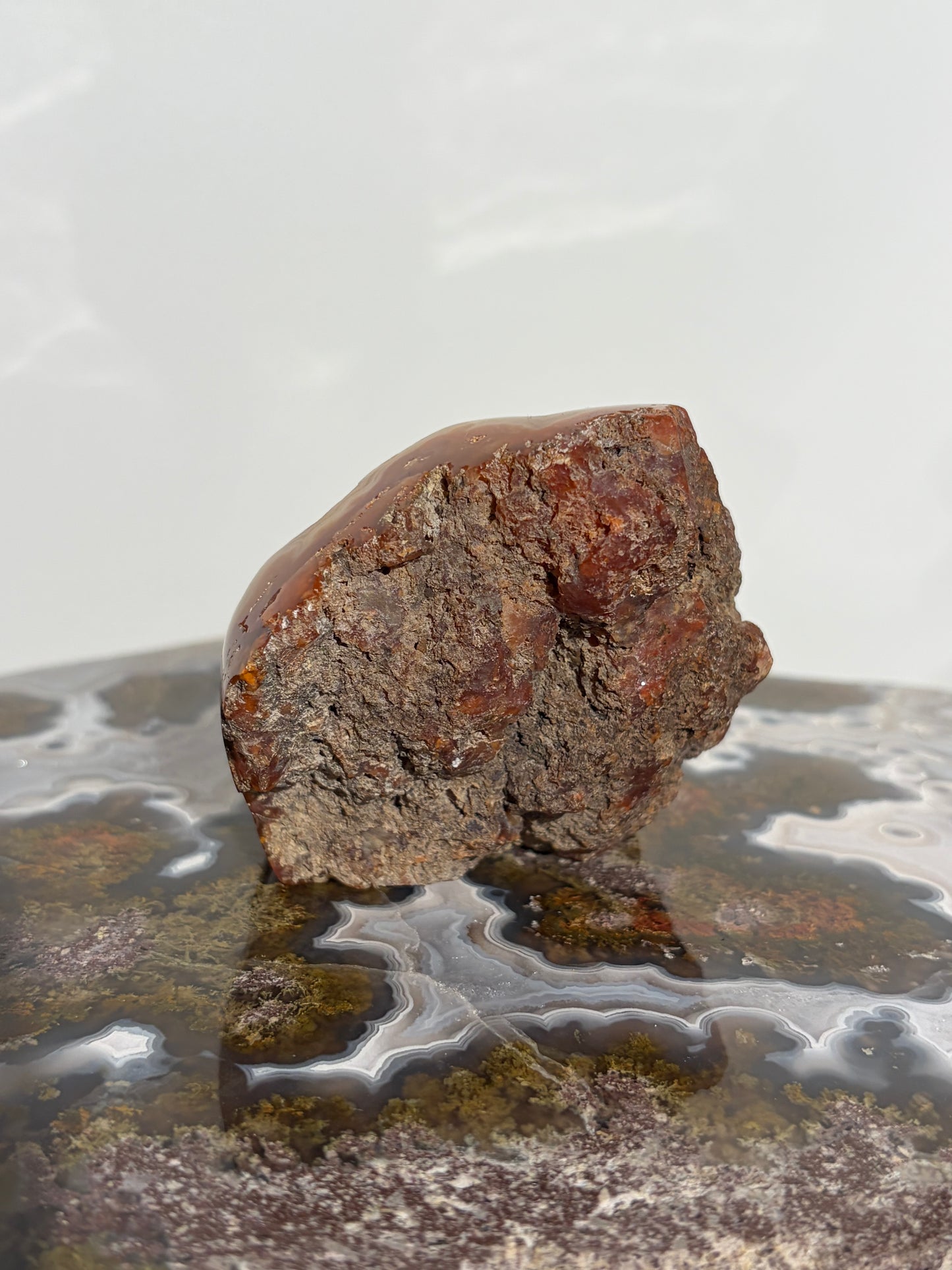 “Solar Garden” Honey World Nebula Agate with Quartz Freeform