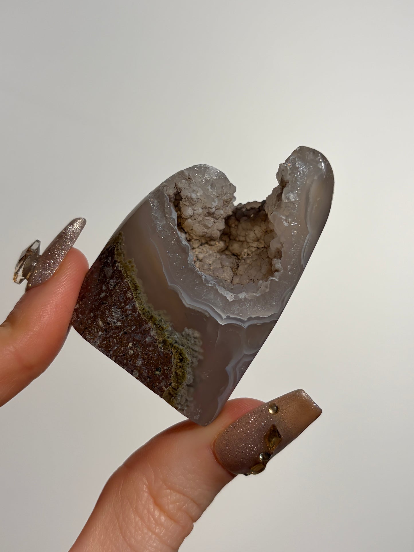 Druzy Nebula Agate Freeform with Scenic Moss B