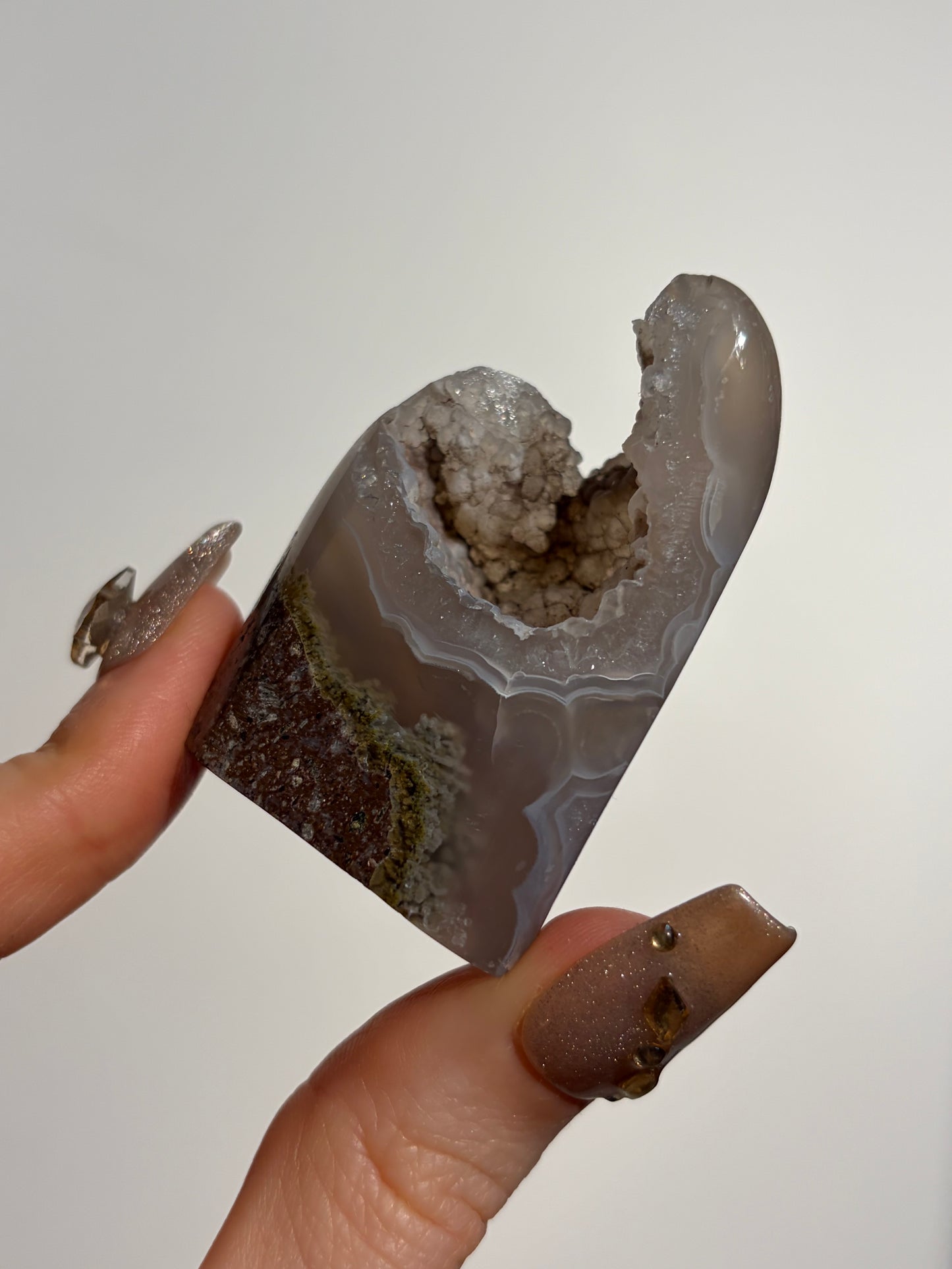 Druzy Nebula Agate Freeform with Scenic Moss B