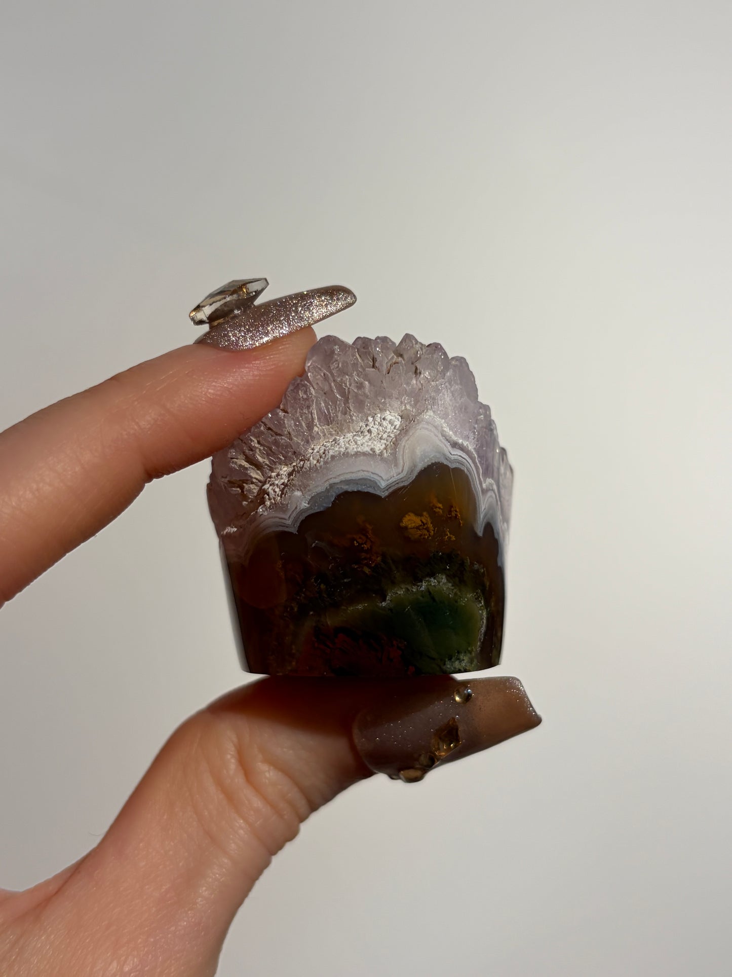 Nebula Agate with Amethyst Freeform F