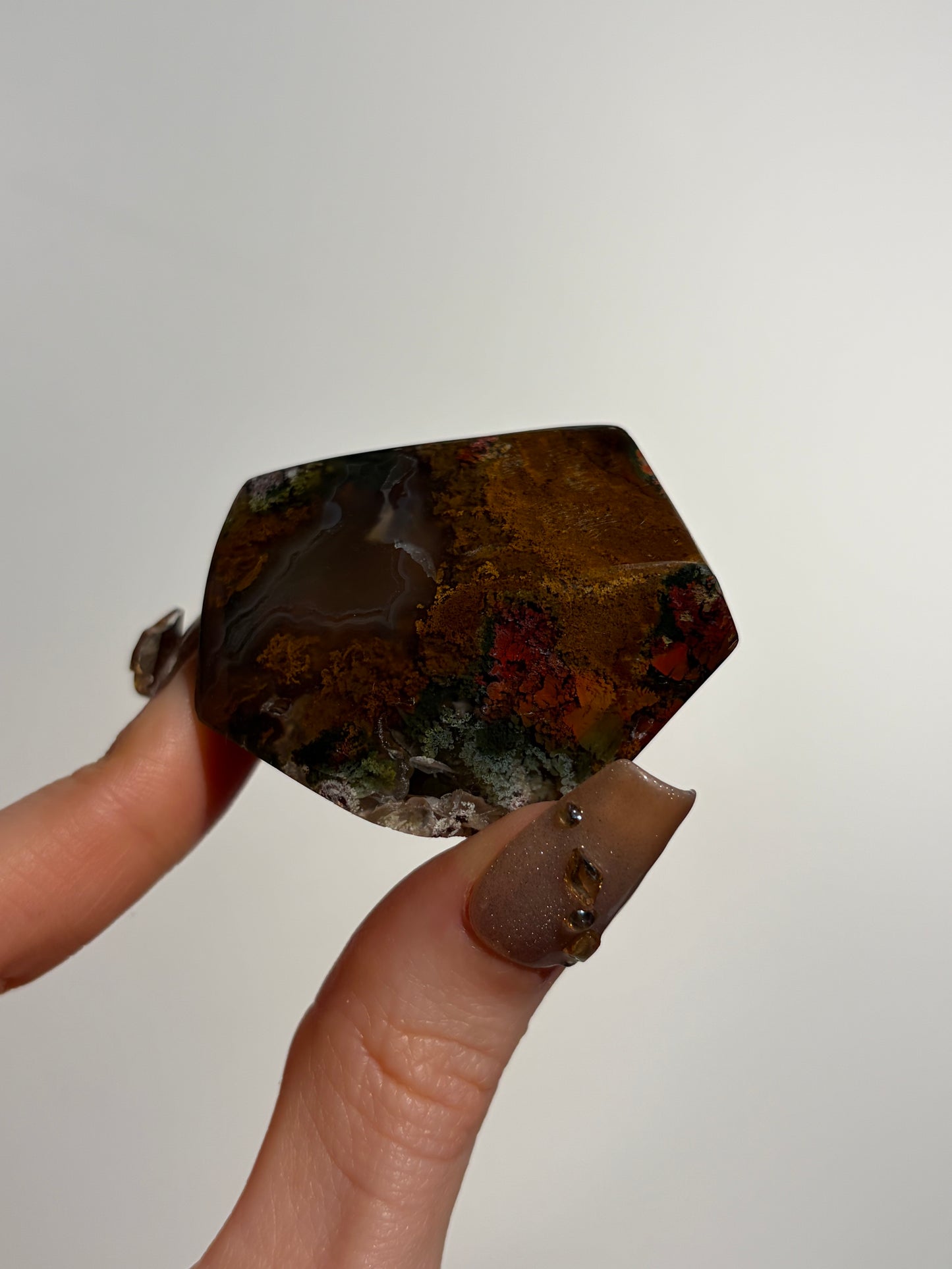 Nebula Agate with Multicoloured Moss Freeform K