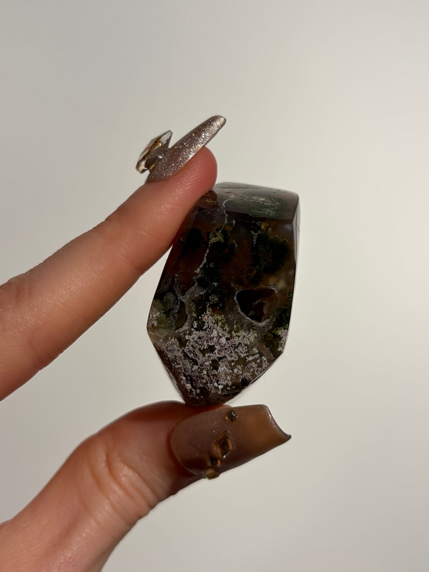 Nebula Agate with Multicoloured Moss Freeform K
