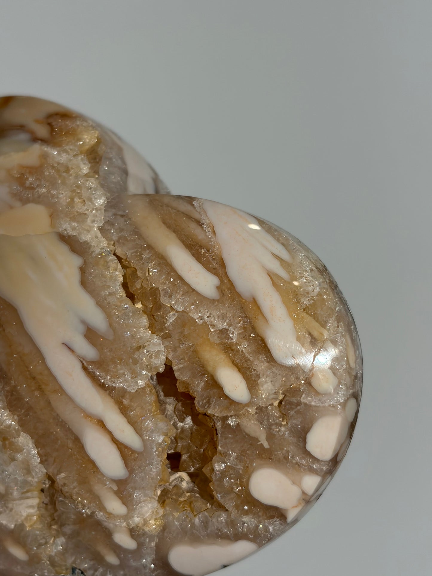 “The Golden Hour” Nebula Agate with Golden Healer Heart Carving