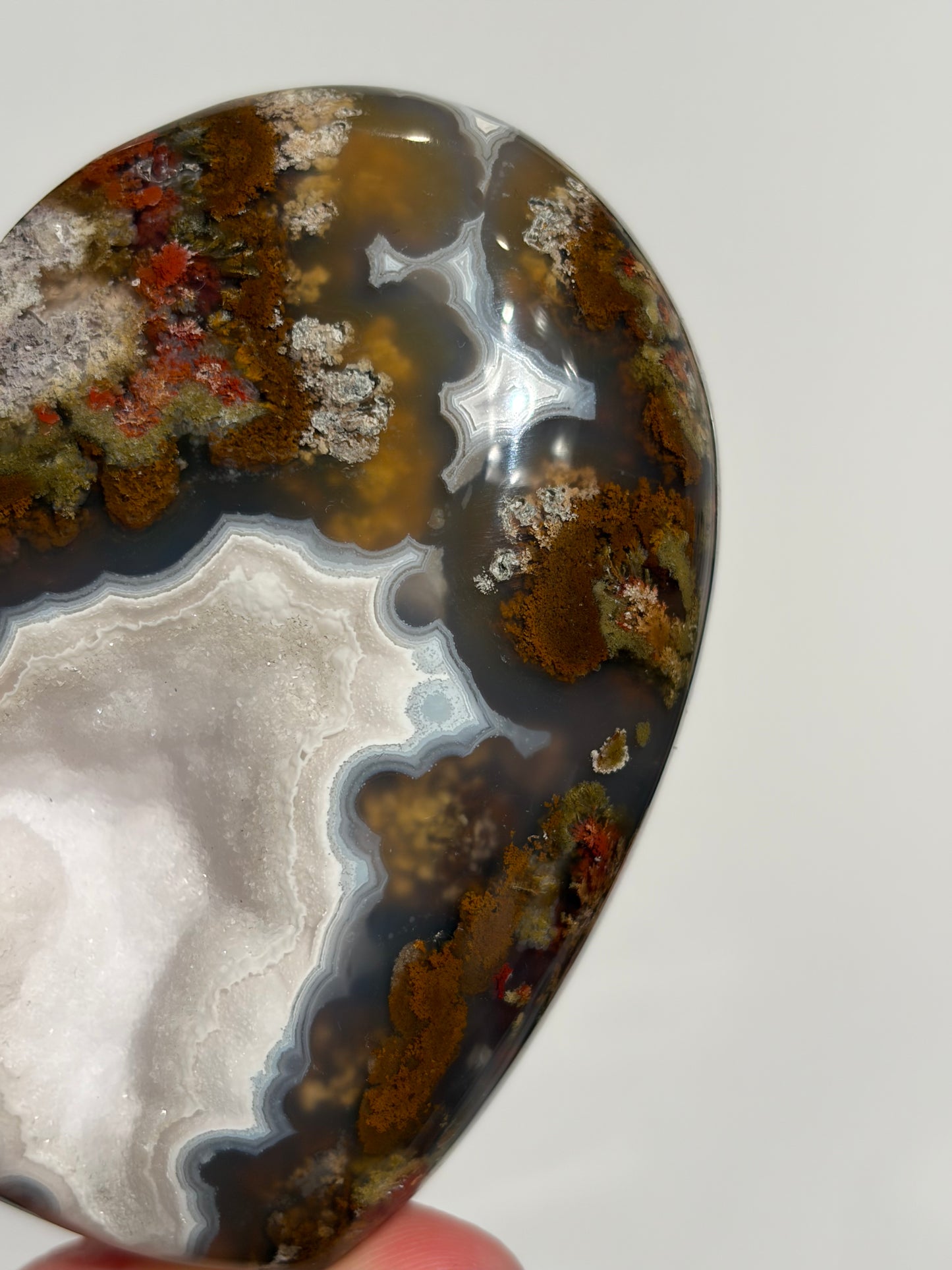 “Starlit Cradle” Druzy Nebula Agate Statement Heart Carving B