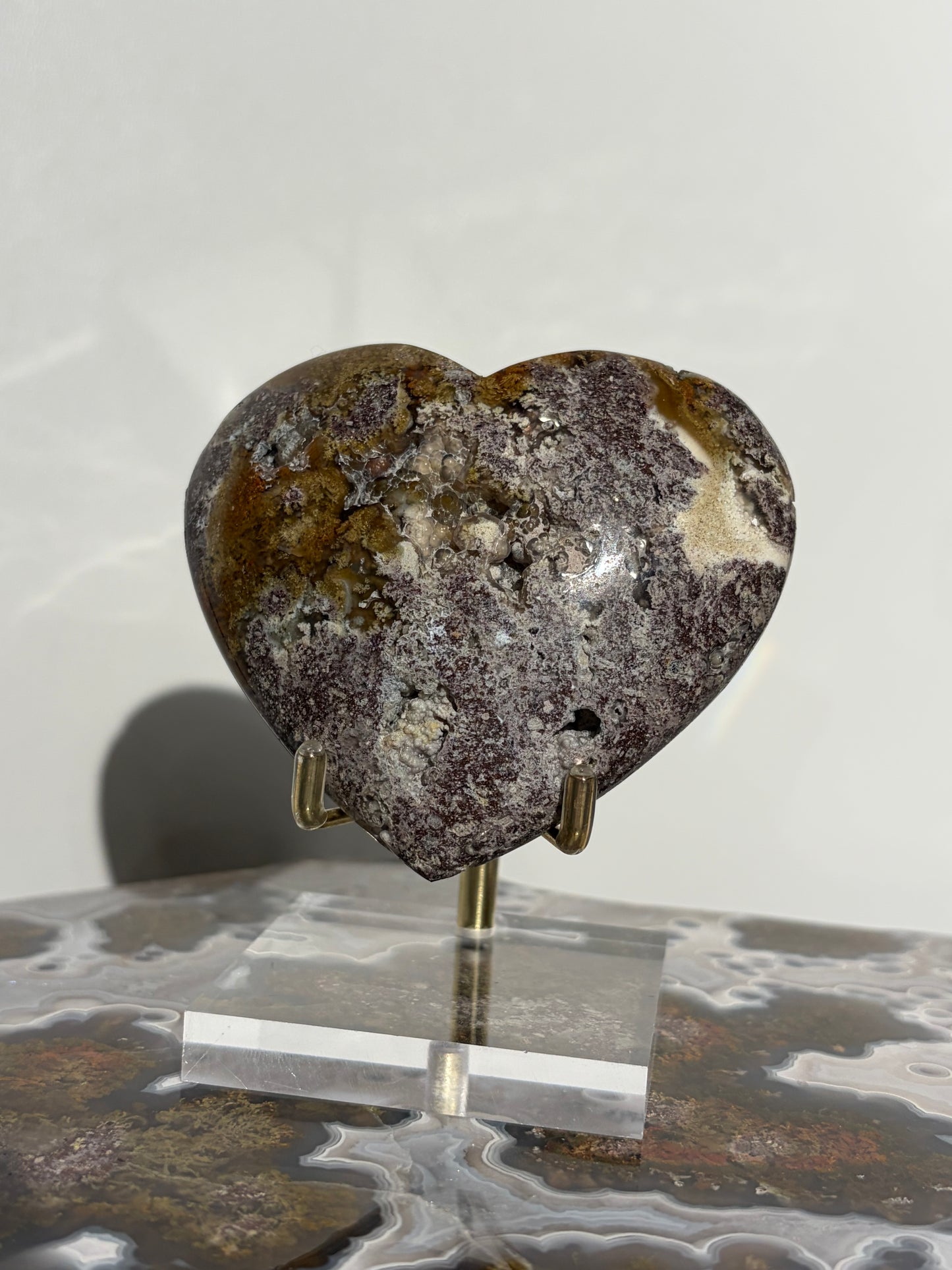 Nebula Agate Statement Heart Carving C