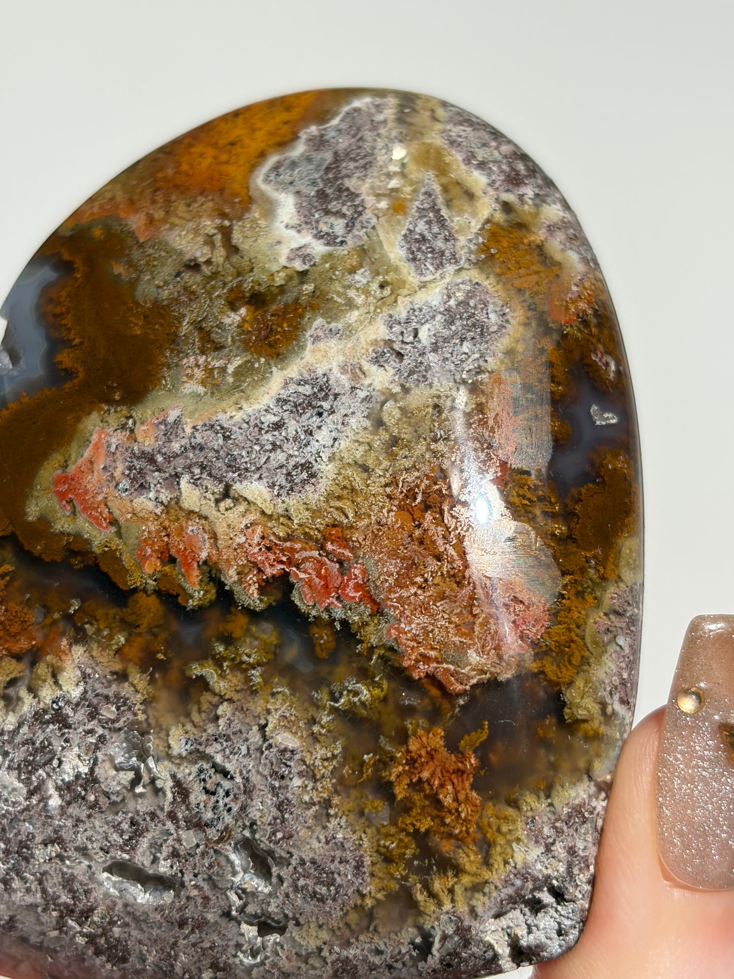 Nebula Agate Statement Heart Carving C