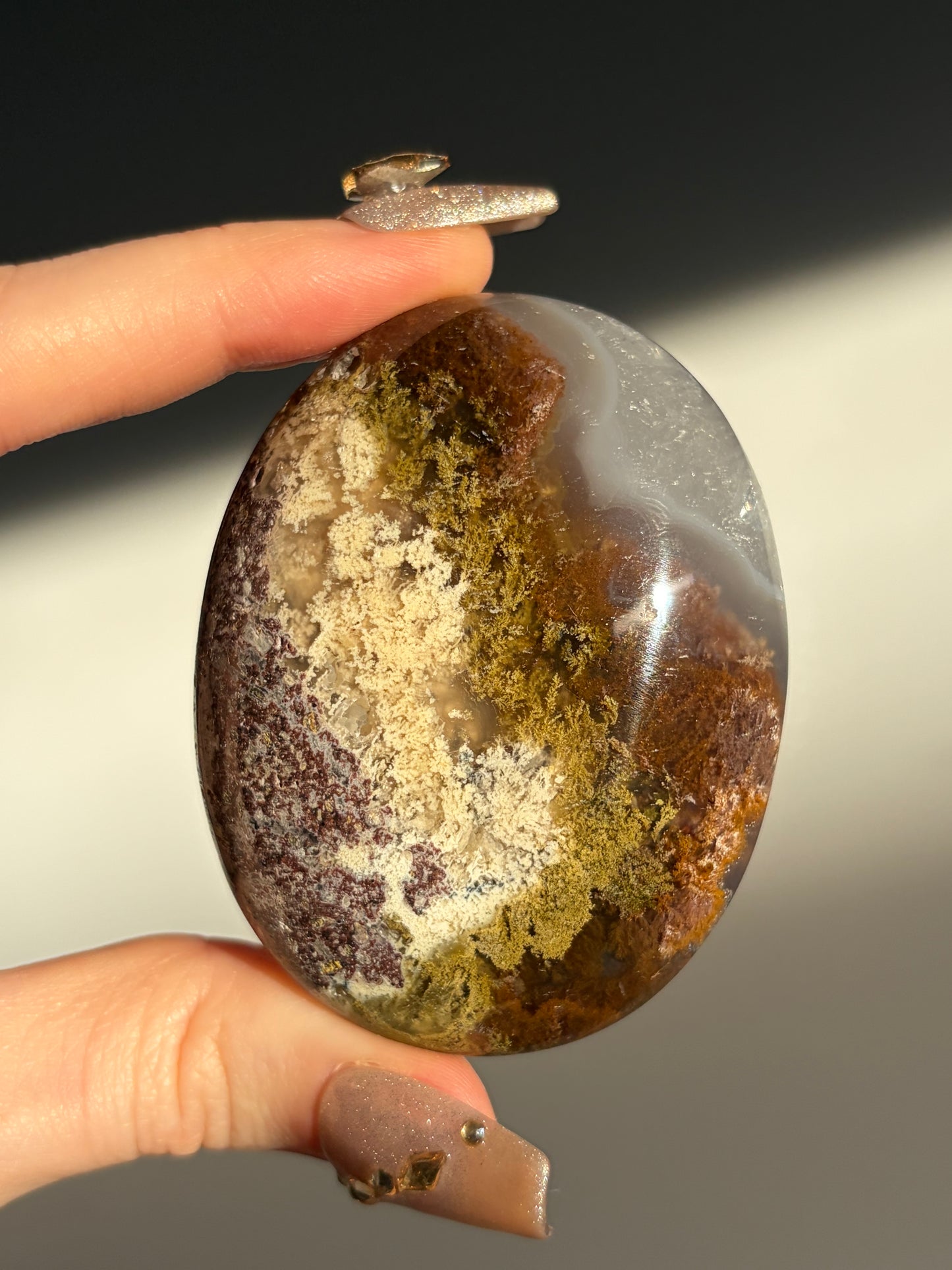 "Forest Meadow" Nebula Agate Palmstone I