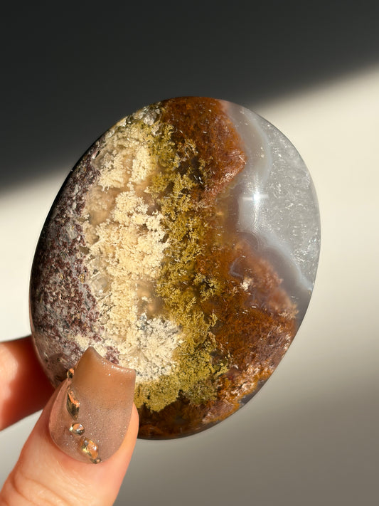 "Forest Meadow" Nebula Agate Palmstone I