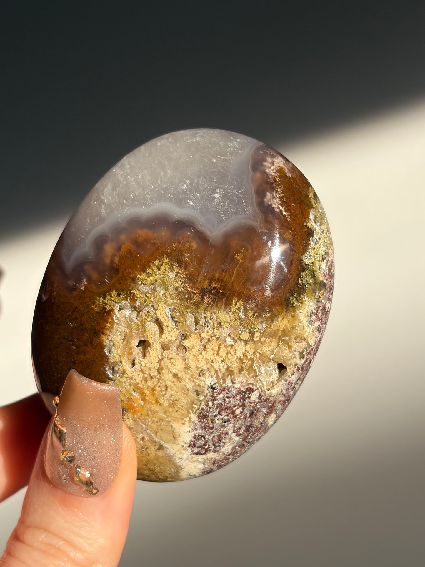 "Forest Meadow" Nebula Agate Palmstone I