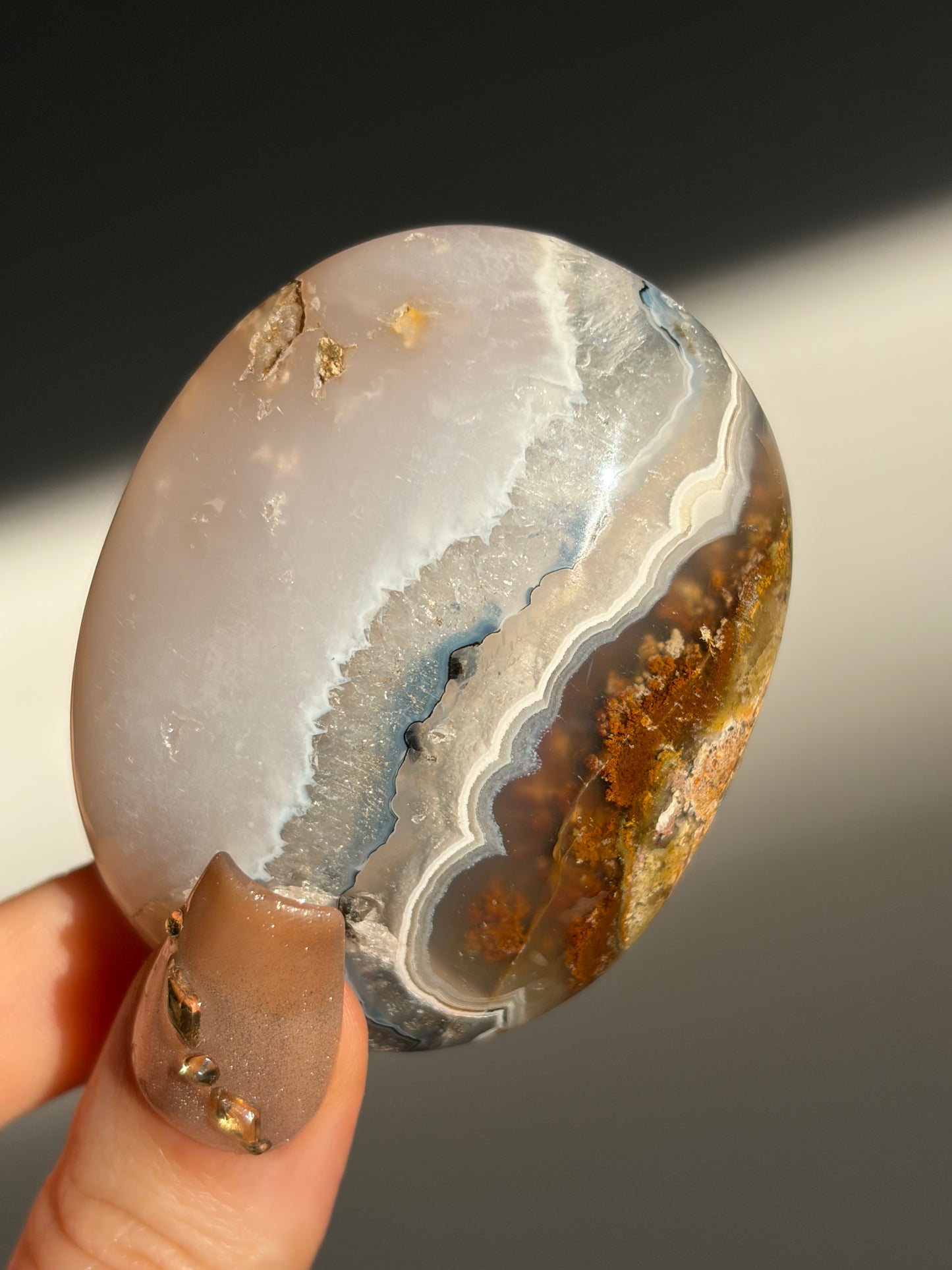 Nebula Agate Palmstone with Dendritic Inclusions K