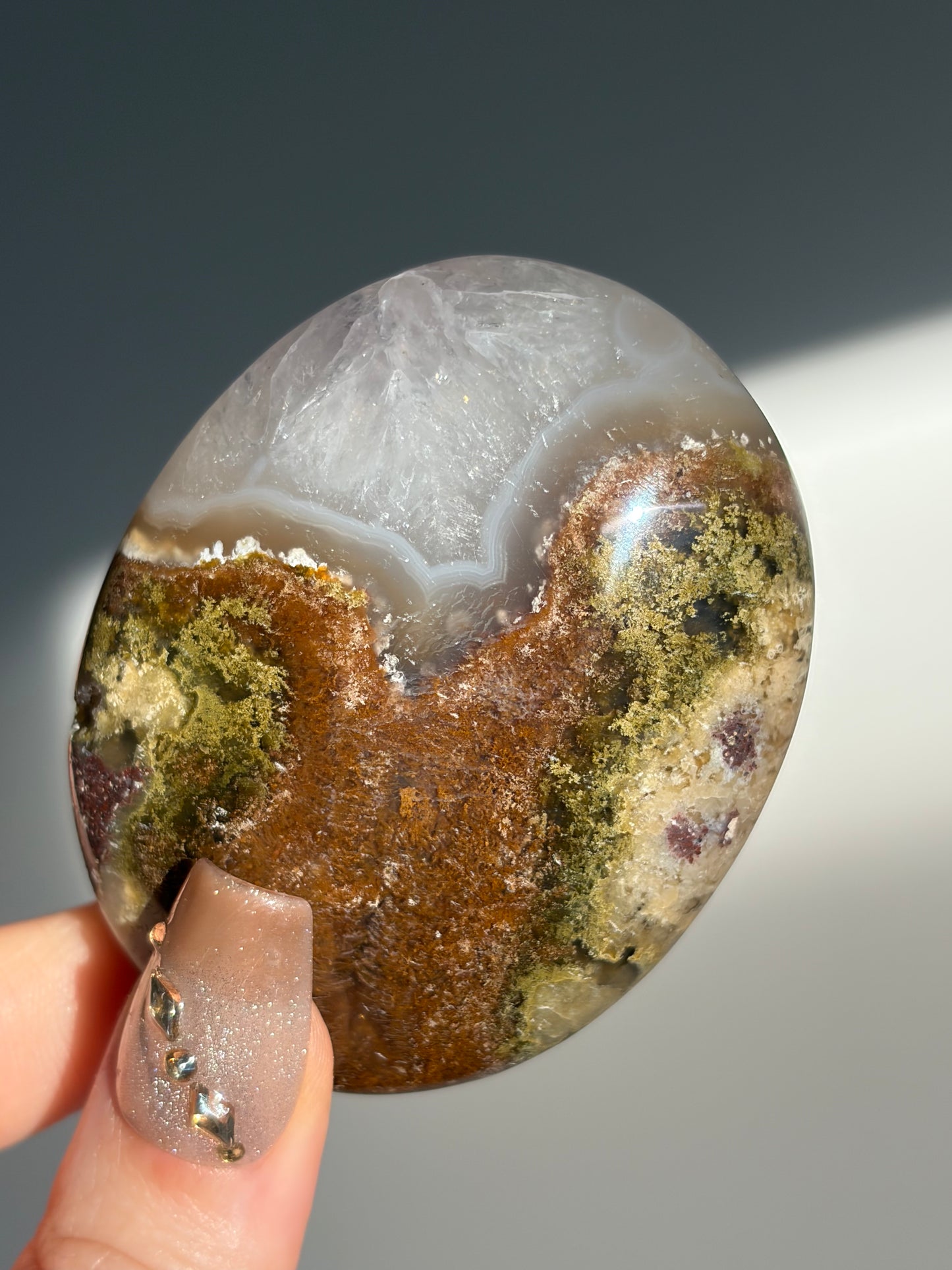 "Marshy Moors" Nebula Agate Palmstone M