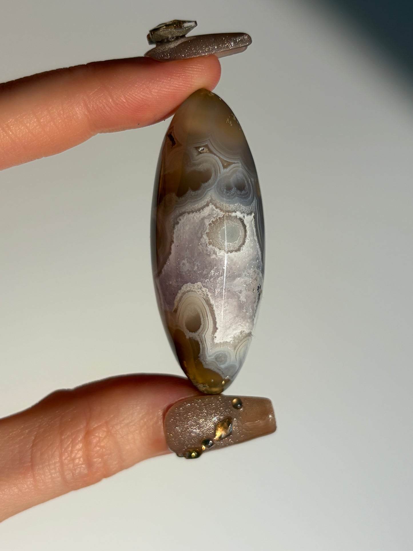 Orbicular Nebula Agate with Amethyst Shiva H (Parallax Effect)