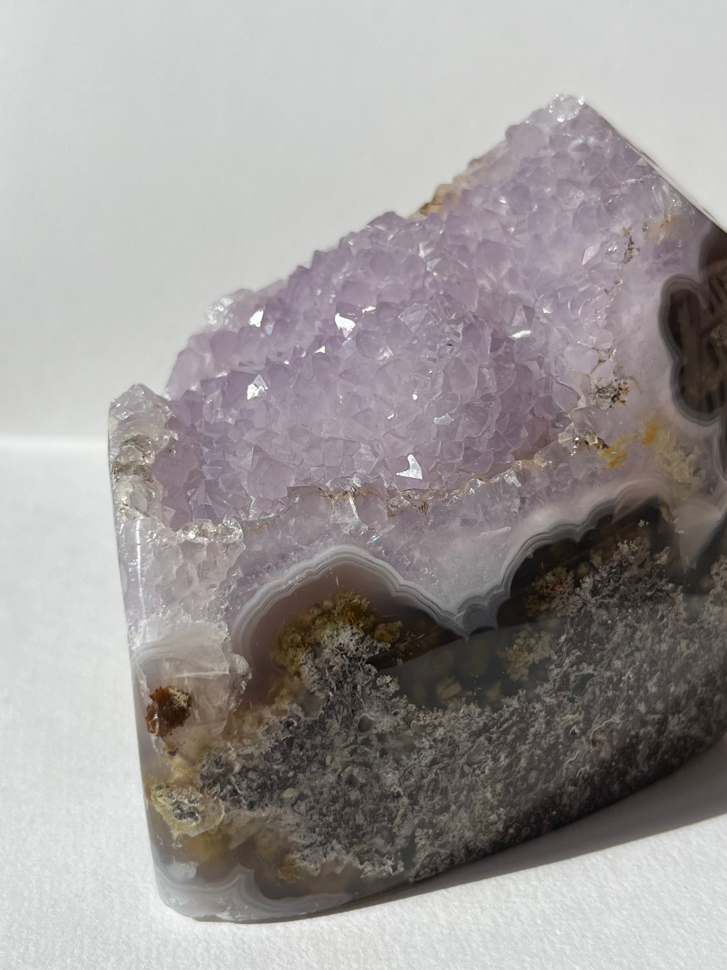 “The Lavender Cathedral” Nebula Agate with Amethyst and Scenic Moss Freeform A