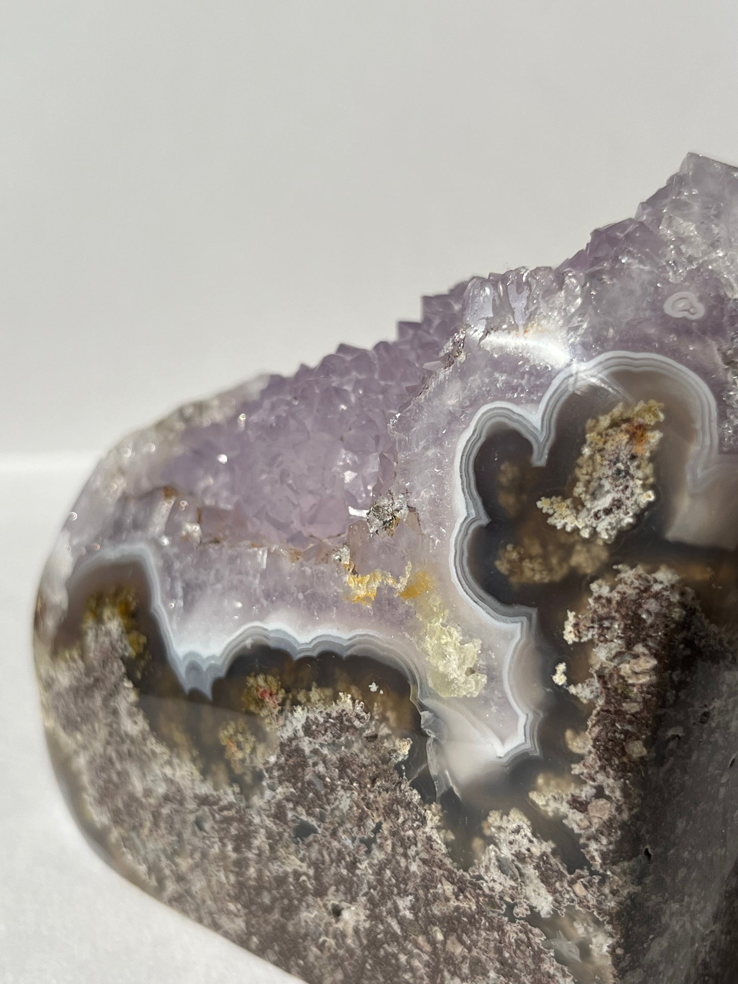 “The Lavender Cathedral” Nebula Agate with Amethyst and Scenic Moss Freeform A