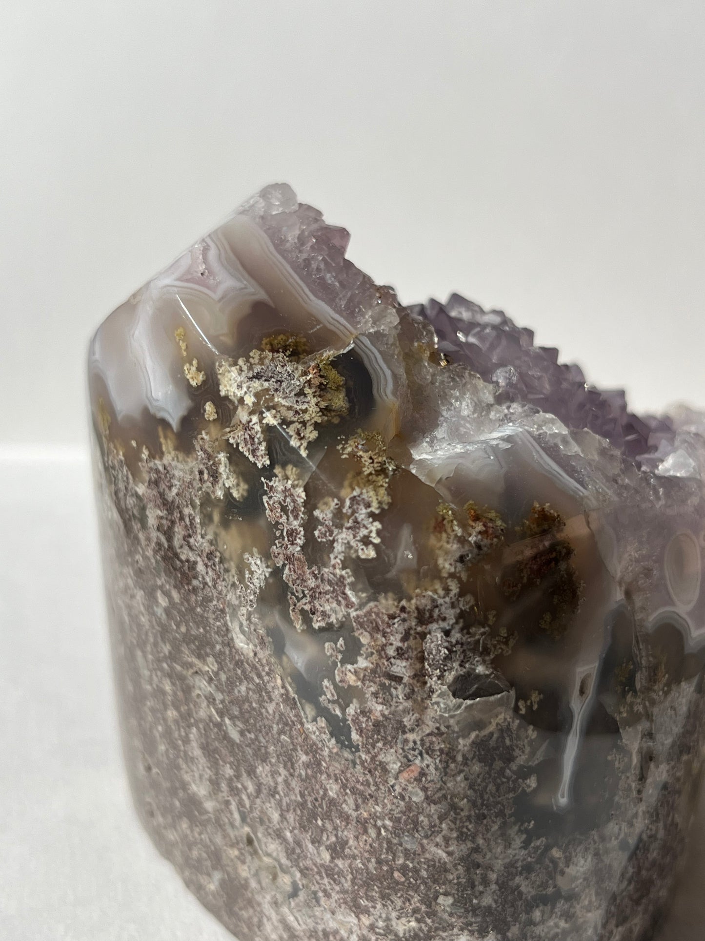 “The Lavender Cathedral” Nebula Agate with Amethyst and Scenic Moss Freeform A
