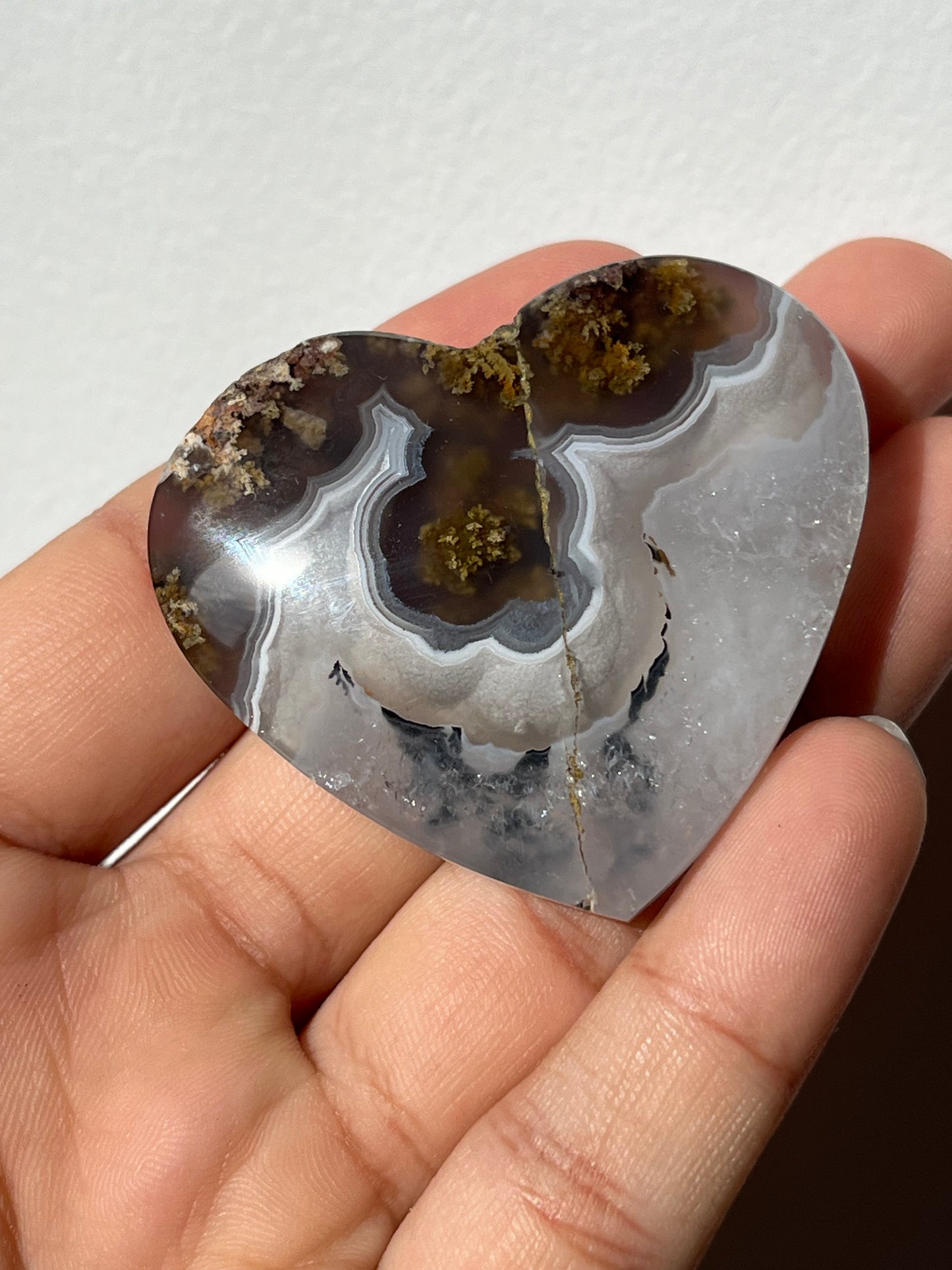 Nebula Agate Flat Back Heart (You Choose)