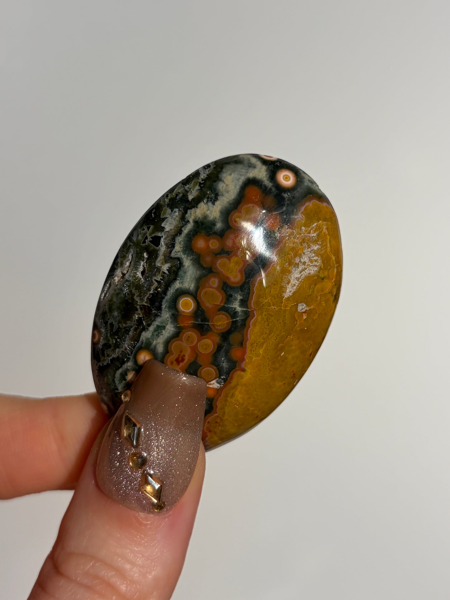 Orange Orbicular Jasper Palmstone A