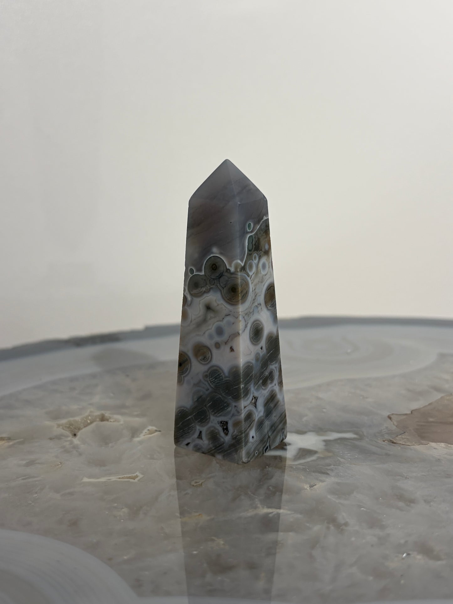 Blue Orbicular Jasper Tower  B