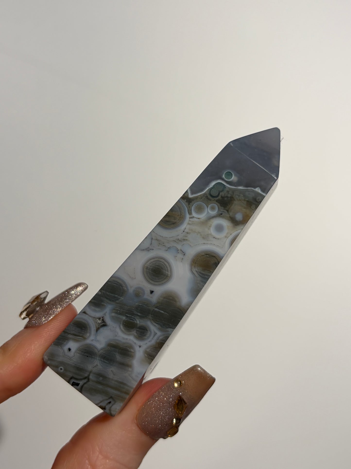 Blue Orbicular Jasper Tower  B