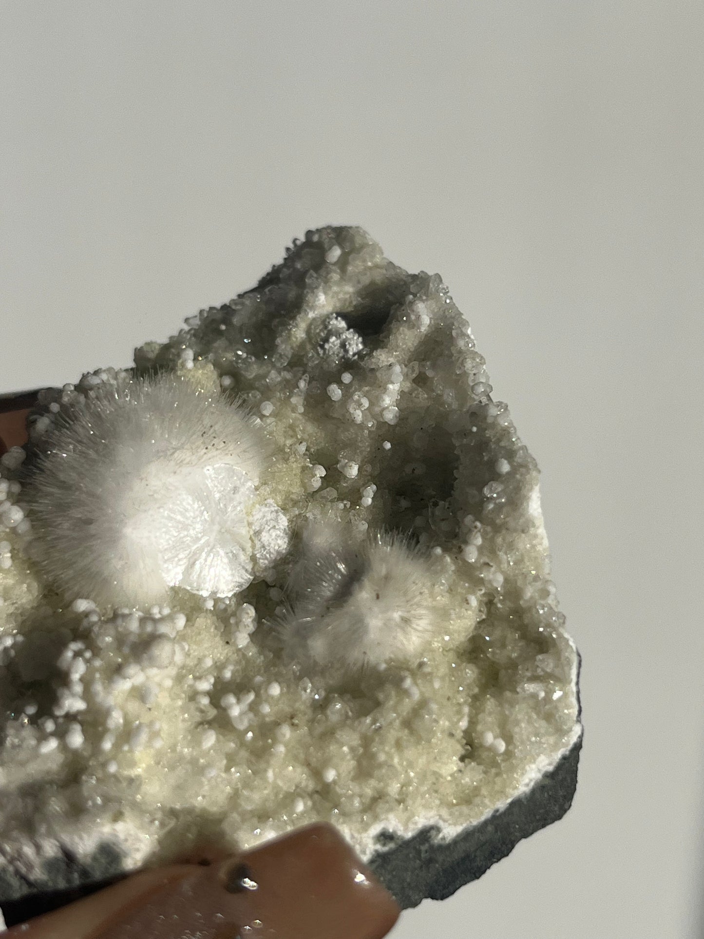Okenite with Gyrolite on Basalt Specimen B
