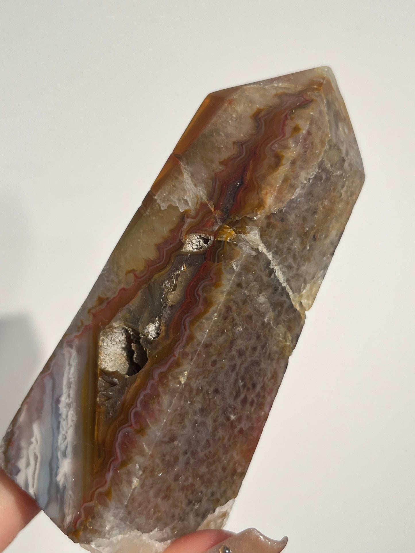 West Indonesian Pink Banded Agate Tower A