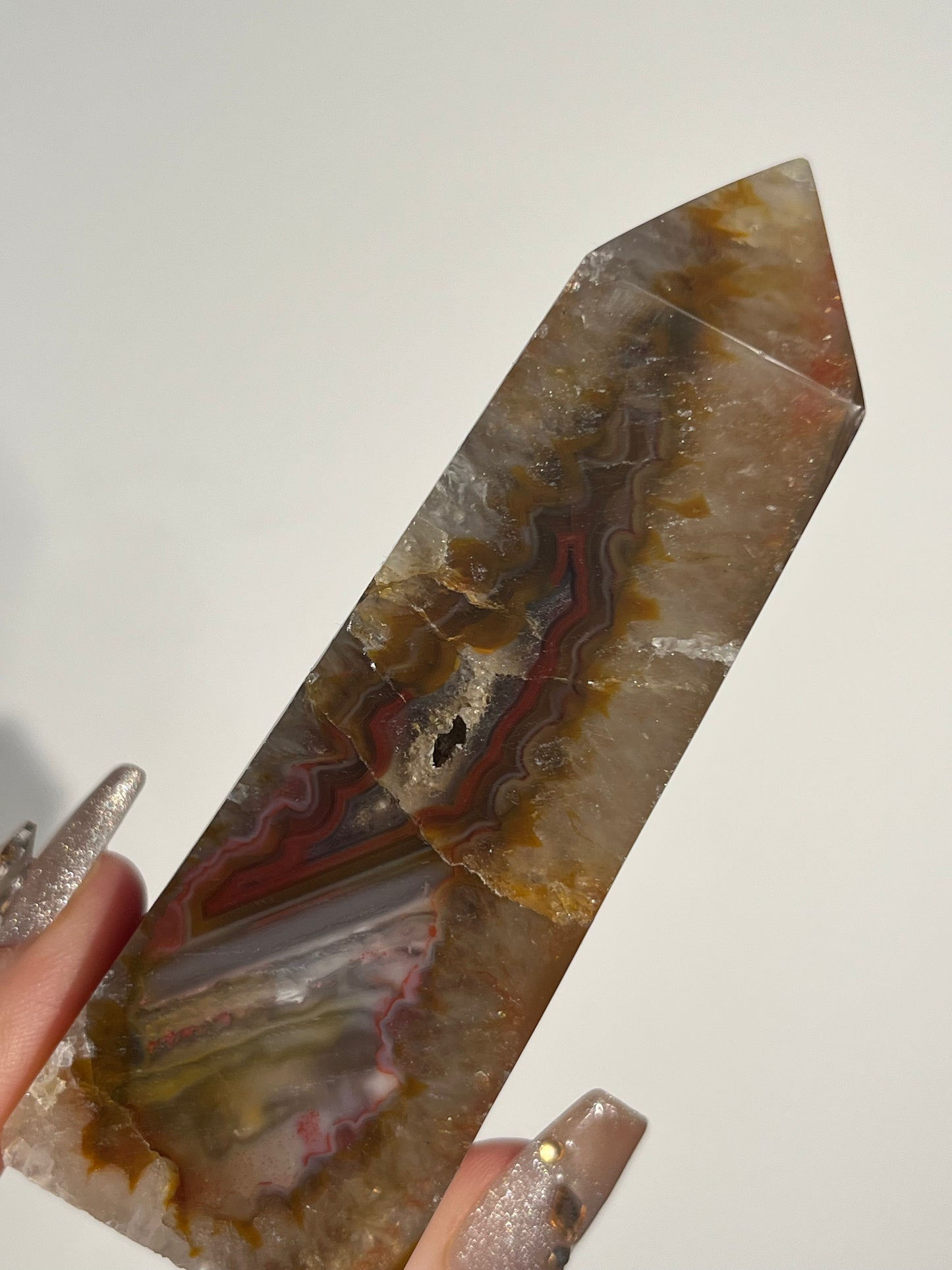 West Indonesian Pink Banded Agate Tower A