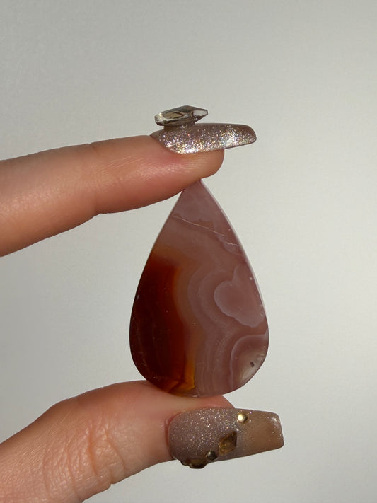 Red and Pink Laguna Agate Cabochon with Parallax Effect A