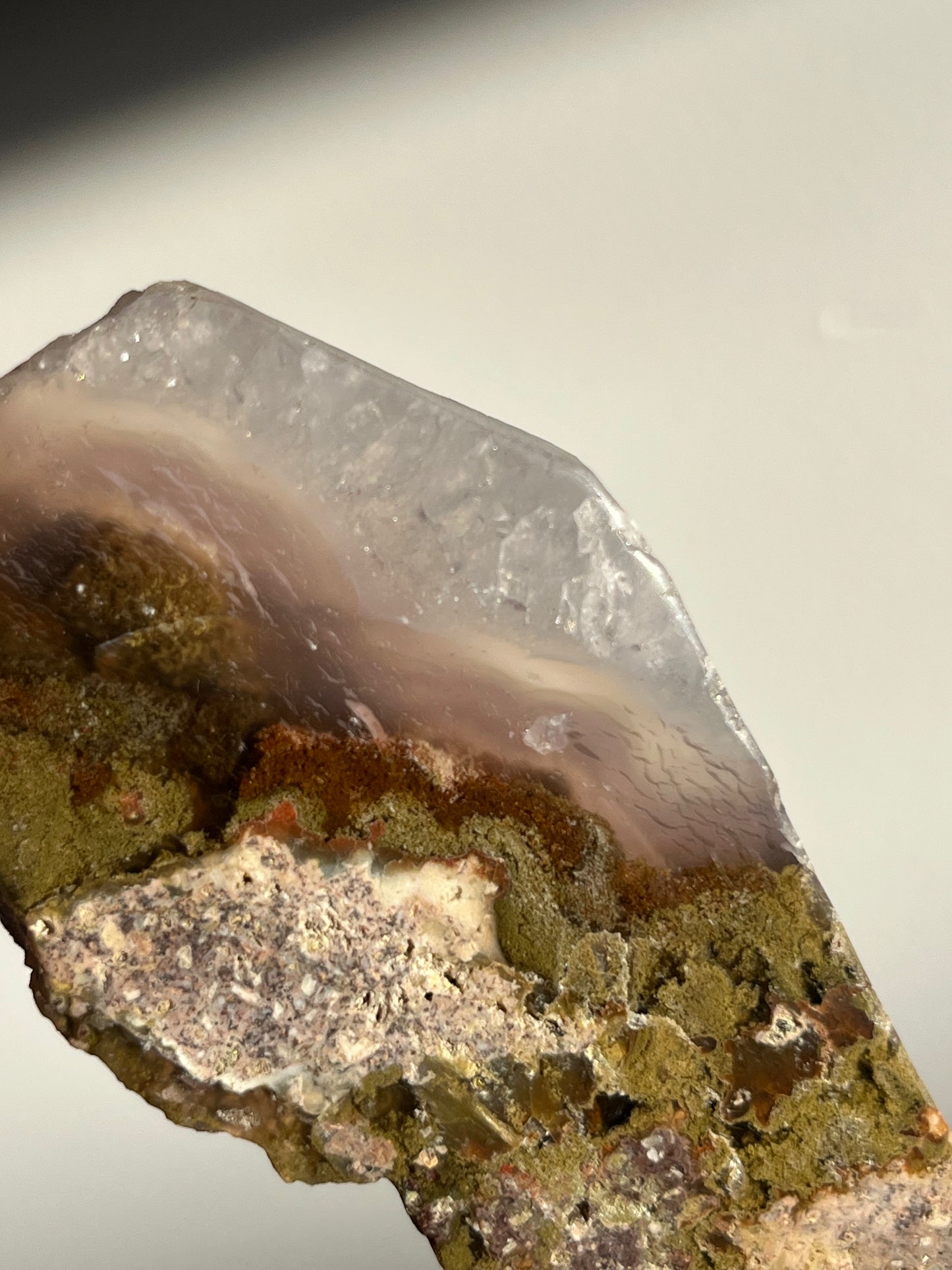Nebula Agate with Mauve Chalcedony and Red Moss Inclusions C