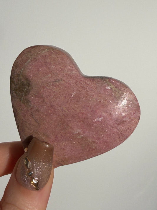 Indonesian Rhodonite and Manganese Included Heart D
