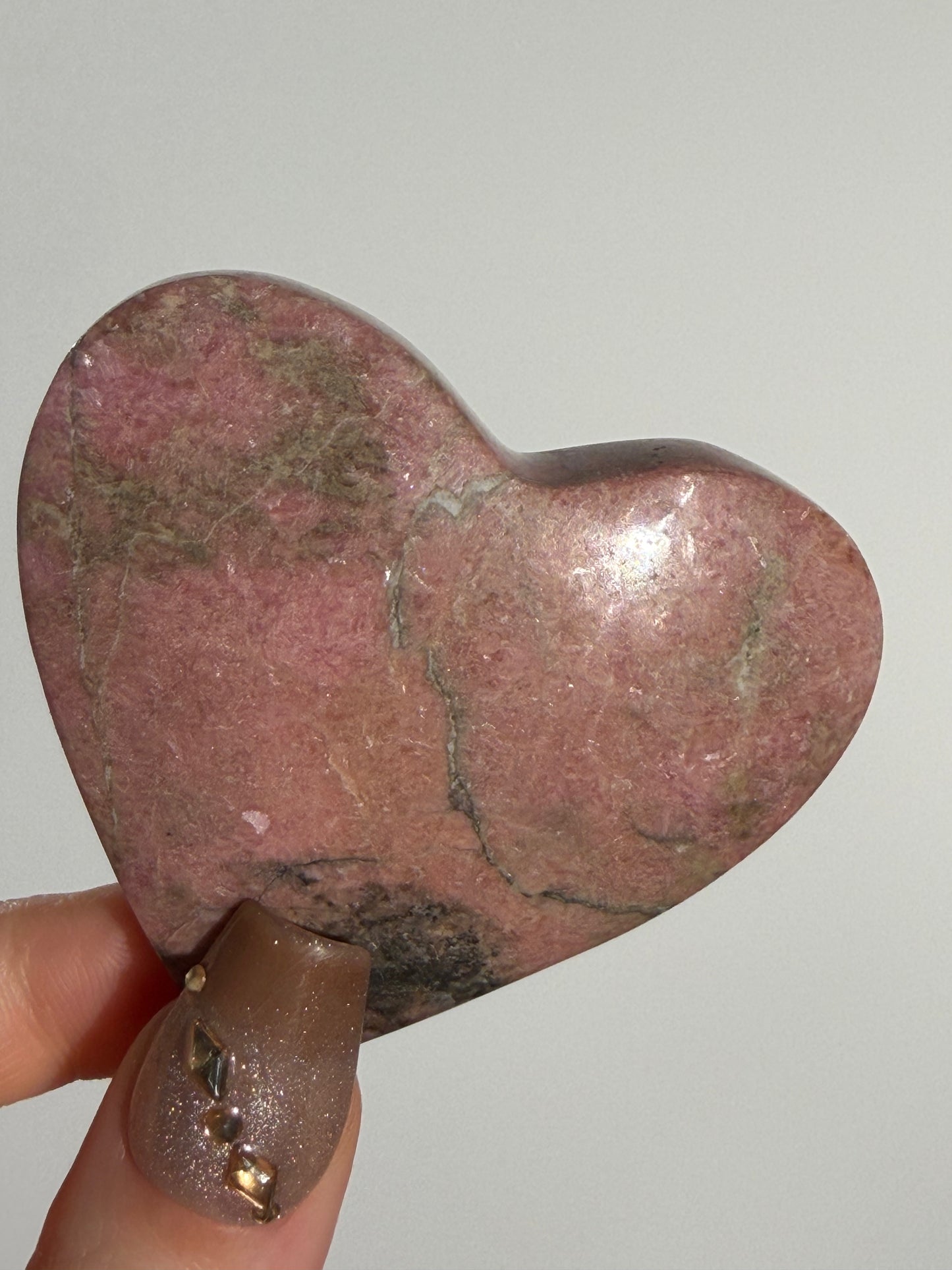 Indonesian Rhodonite and Manganese Included Heart F