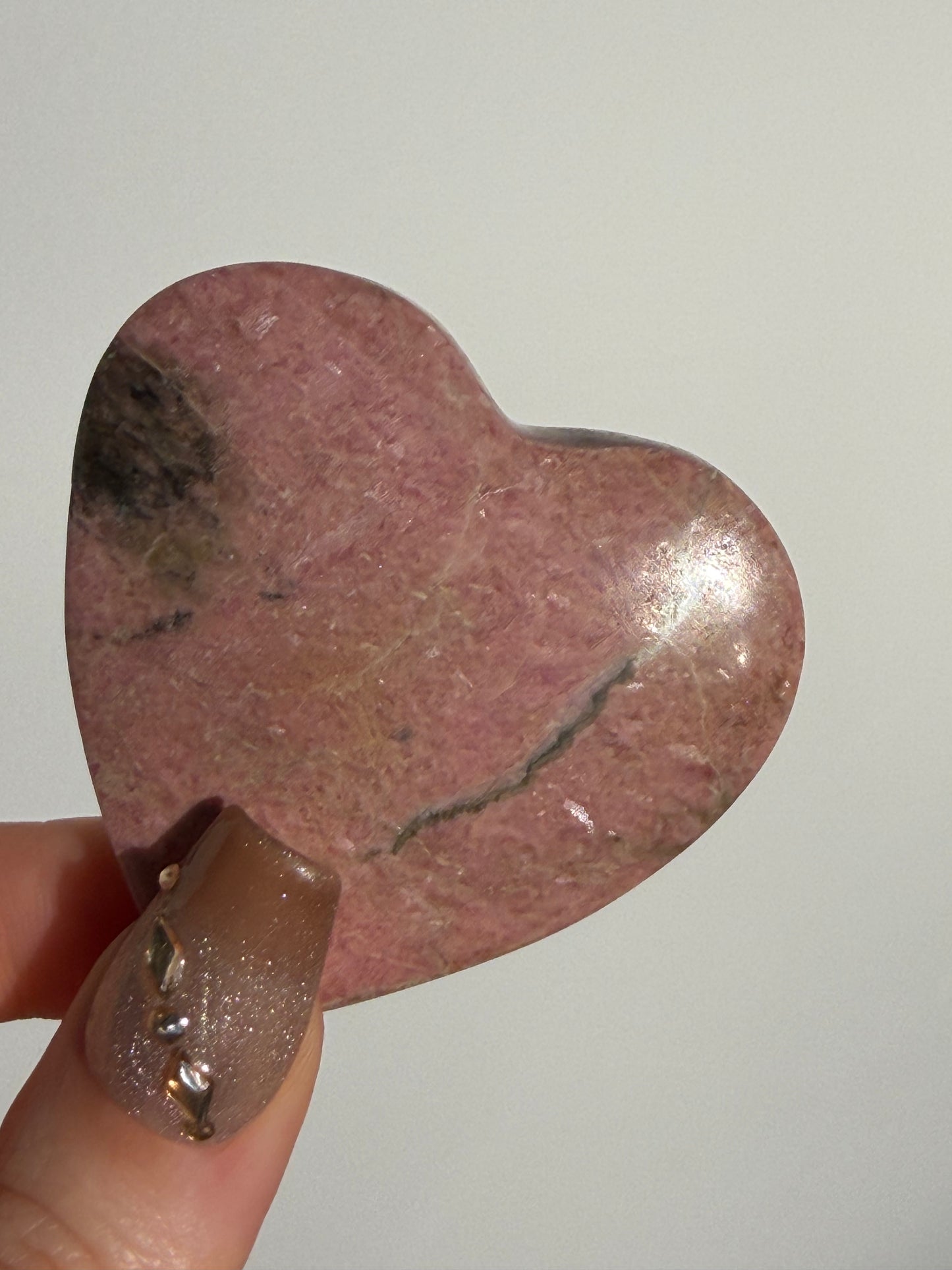 Indonesian Rhodonite and Manganese Included Heart H