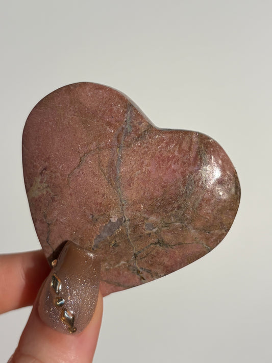 Indonesian Rhodonite and Manganese Included Heart M