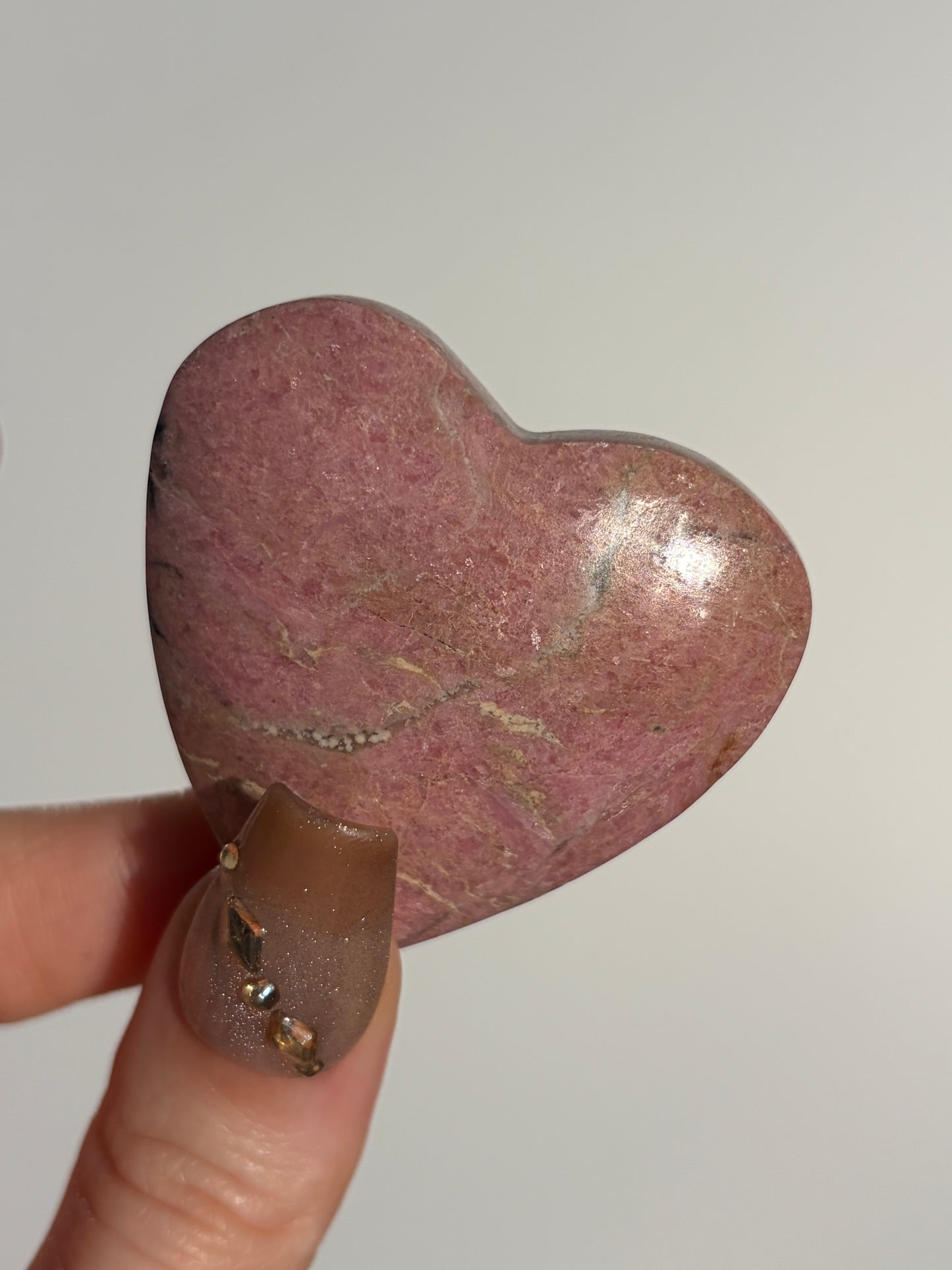 Indonesian Rhodonite and Manganese Included Heart N