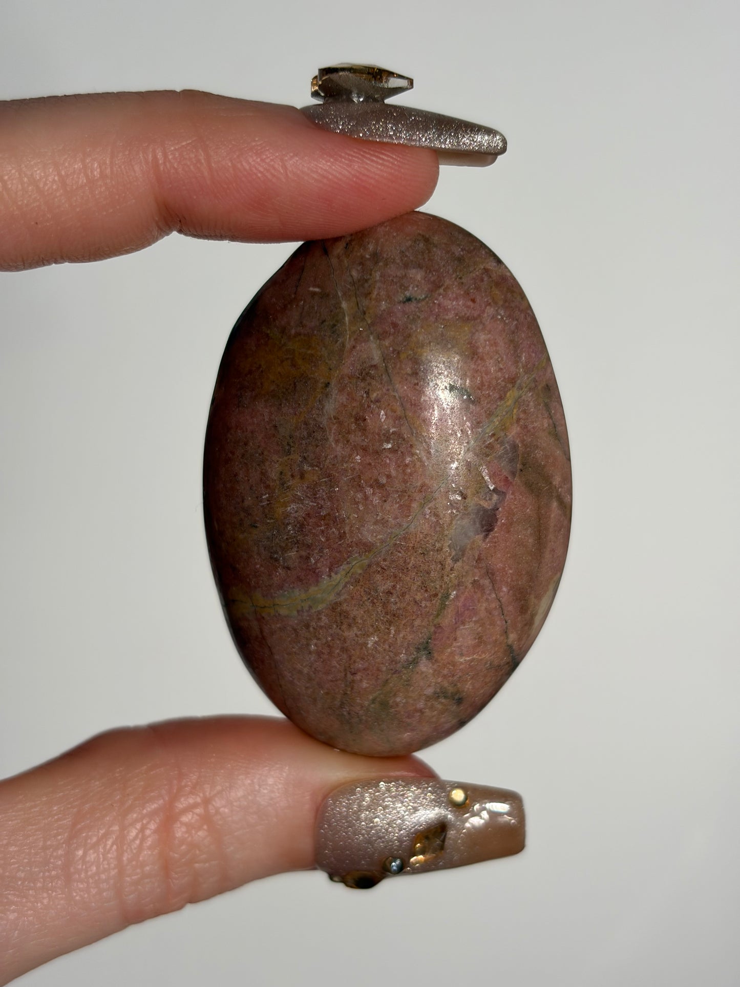 Indonesian Rhodonite and Manganese Included Palmstone A