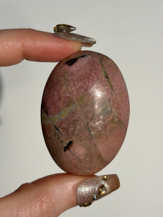 Indonesian Rhodonite and Manganese Included Palmstone F