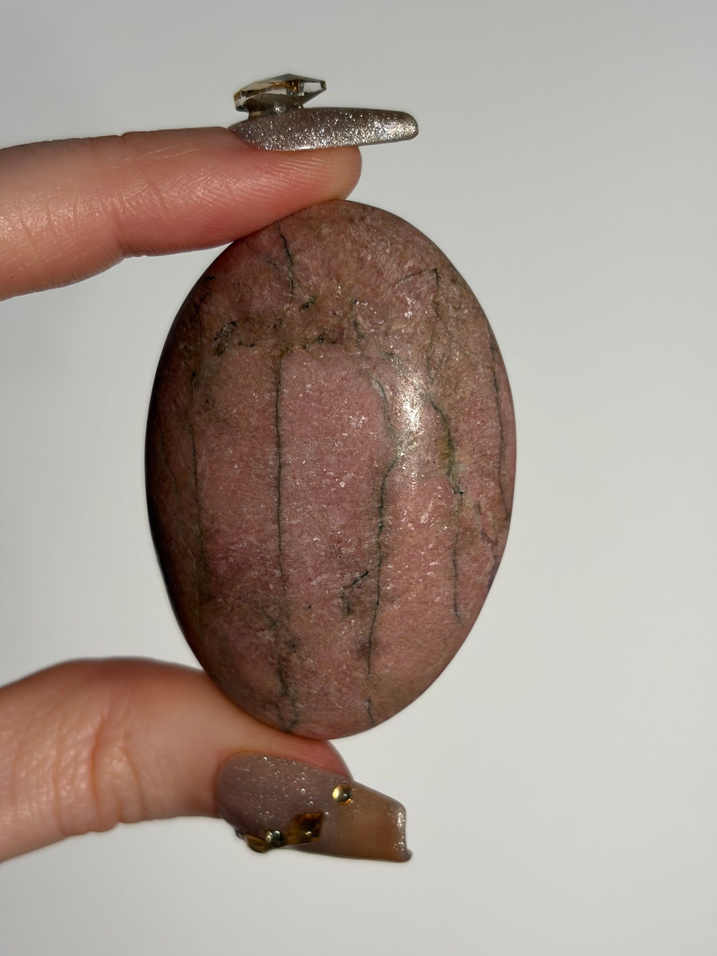 Indonesian Rhodonite and Manganese Included Palmstone H