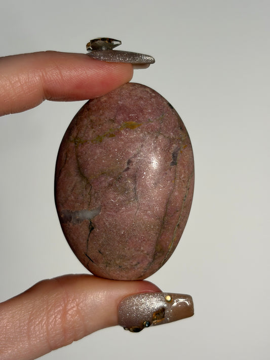 Indonesian Rhodonite and Manganese Included Palmstone H