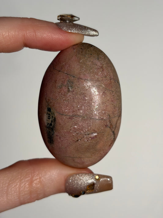 Indonesian Rhodonite and Manganese Included Palmstone K