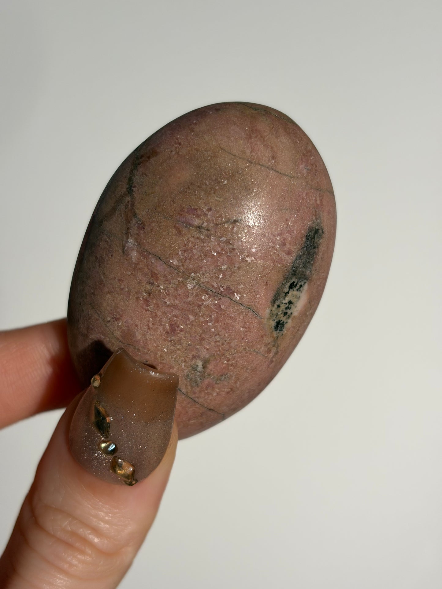 Indonesian Rhodonite and Manganese Included Palmstone K