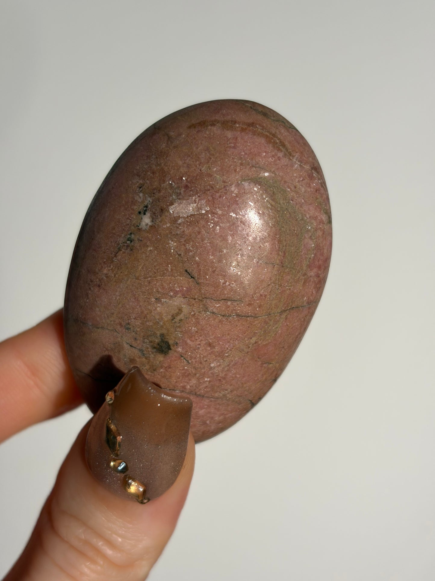 Indonesian Rhodonite and Manganese Included Palmstone K