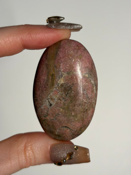 Indonesian Rhodonite and Manganese Included Palmstone L