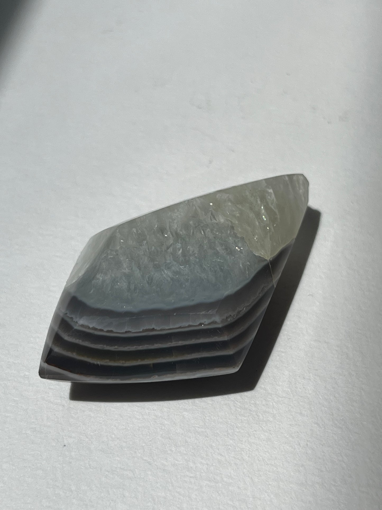 Purple Banded Agate Diamond Carving on Stand F