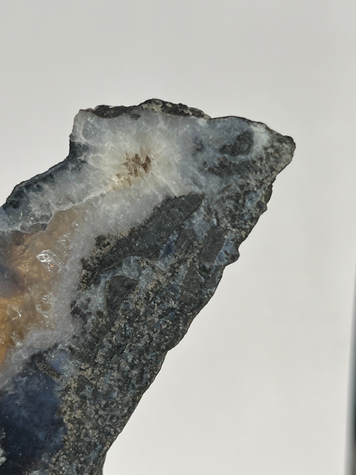 Purple Chalcedony Slab with Green Moss, Hematoid Quartz & Calcite Slab A