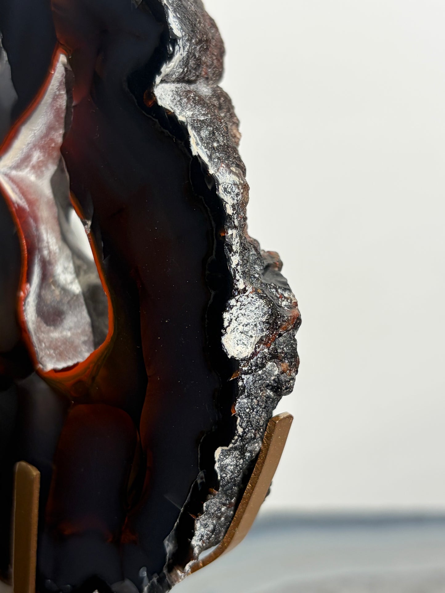 "Aveline" Red Fox Agate Portal on Custom Swivel Display Stand C
