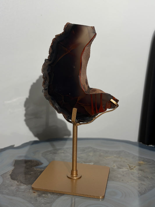 "Aurelle" Red Fox Agate on Custom Display Stand L