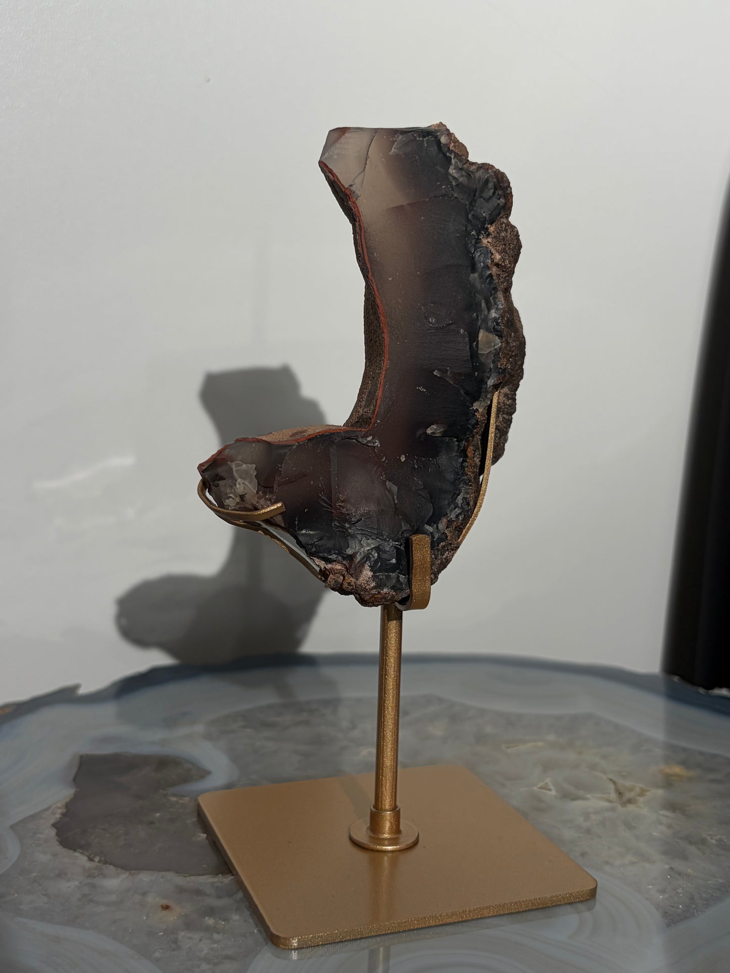 "Aurelle" Red Fox Agate on Custom Display Stand L