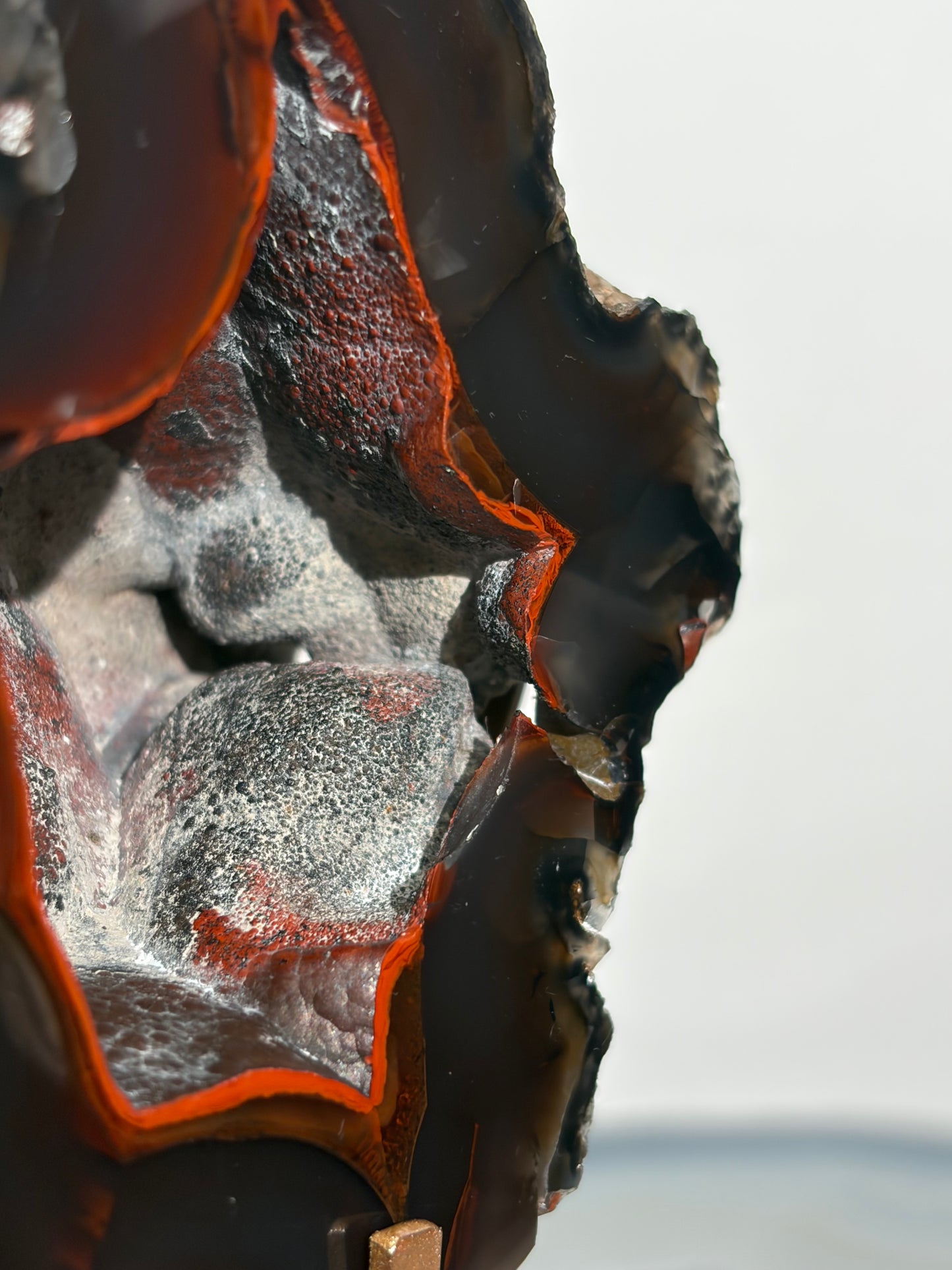 "Veyra" Red Fox Agate on Custom Display Stand F