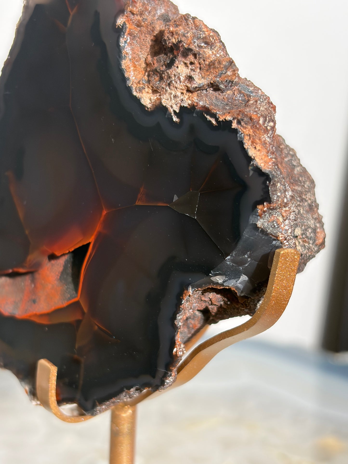 "Elowen" Red Fox Agate on Custom Display Stand H