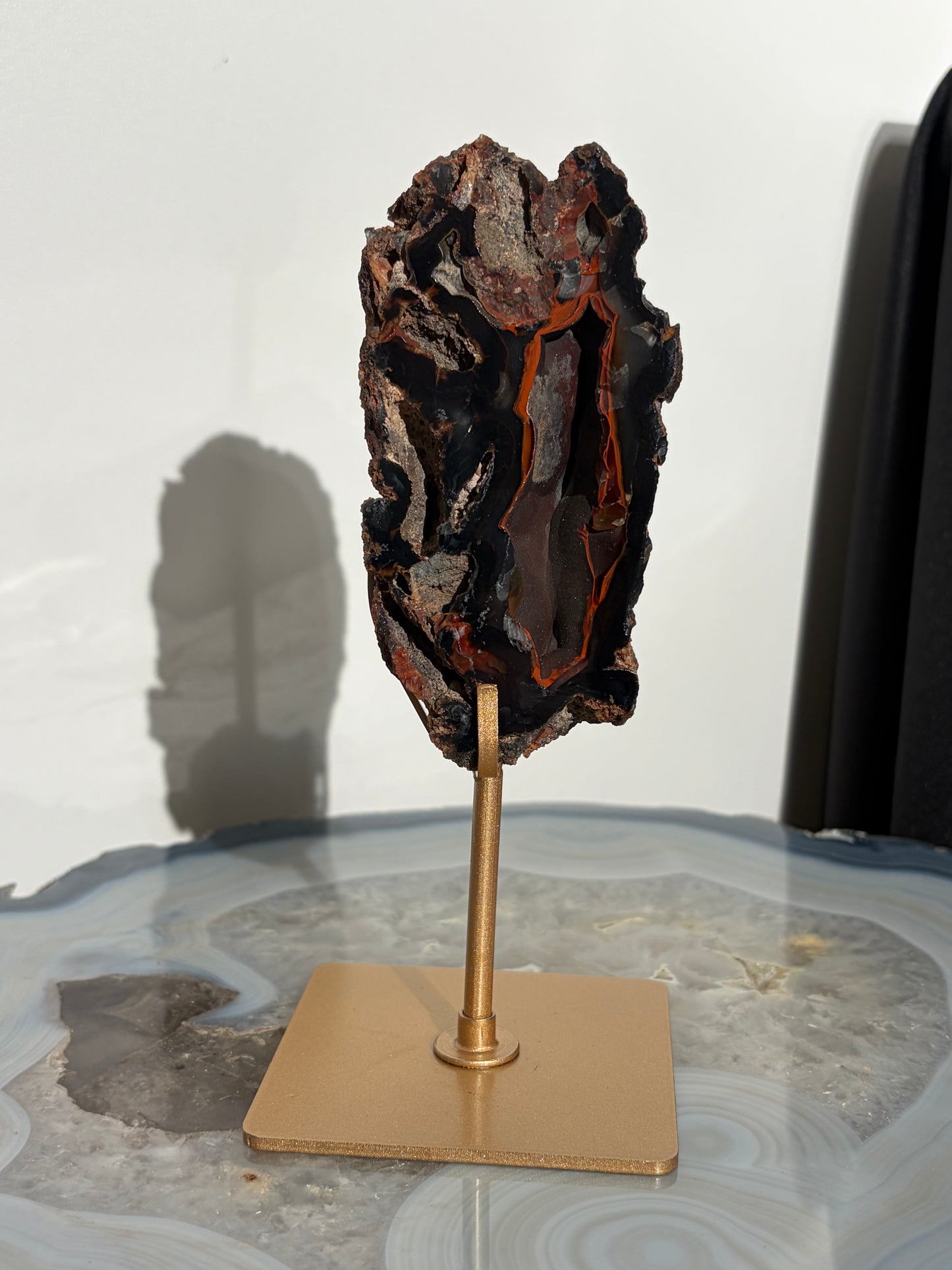 "Tavian" Red Fox Agate on Custom Display Stand I